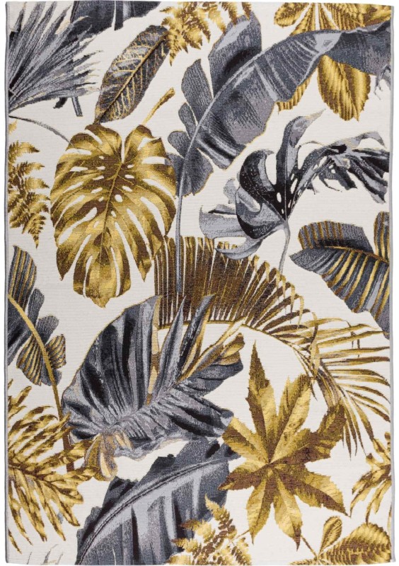 Dywan zewnętrzny w stylu boho Cappucino w liście monstery