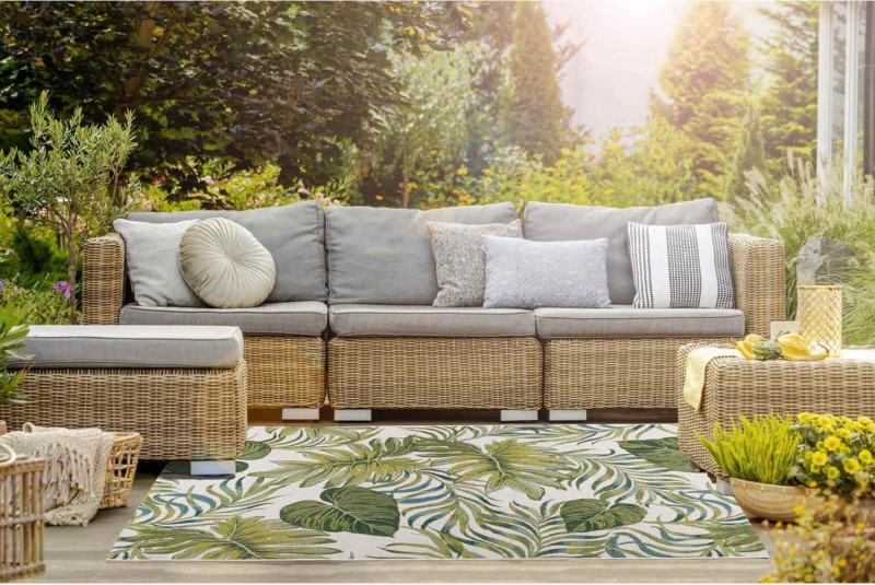 Dywan-zewnętrzny-Boho-Cappucino-Liście-zielony-dywanywitek-pl-2