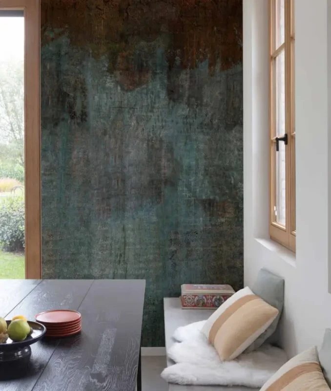 Jadalnia z muralem w stylu industrialnym Grandeco Orom 2 A43101.webp