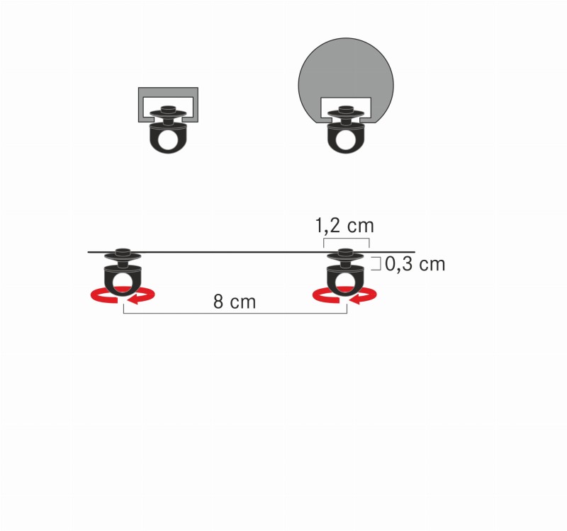 Suwak do systemu Wave  8 cm  Gerster 83157 czarny 1 mb