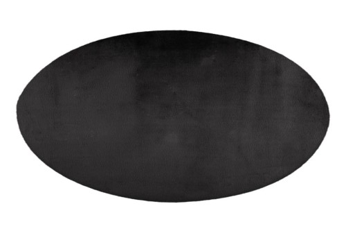 Rzut ukośny grafitowego dywanu okrągłego pluszowego Lalee Hides Paradise PAR 400