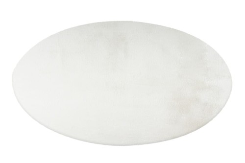 Rzut ukośny białego dywanu okrągłego pluszowego Lalee Hides Paradise PAR 400