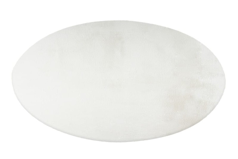 Rzut ukośny białego dywanu okrągłego pluszowego Lalee Hides Paradise PAR 400