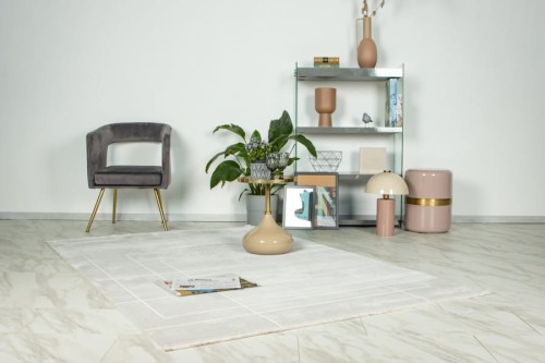 Dywan nowoczesny Lalee Home Elif ELI 401 silver w salonie