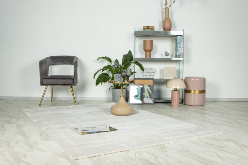 Dywan nowoczesny Lalee Home Elif ELI 401 silver w salonie