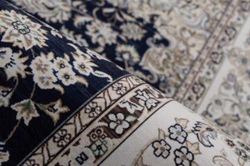 Runo niebieskiego dywanu tradycyjnego Lalee Home Dunya DUN 101