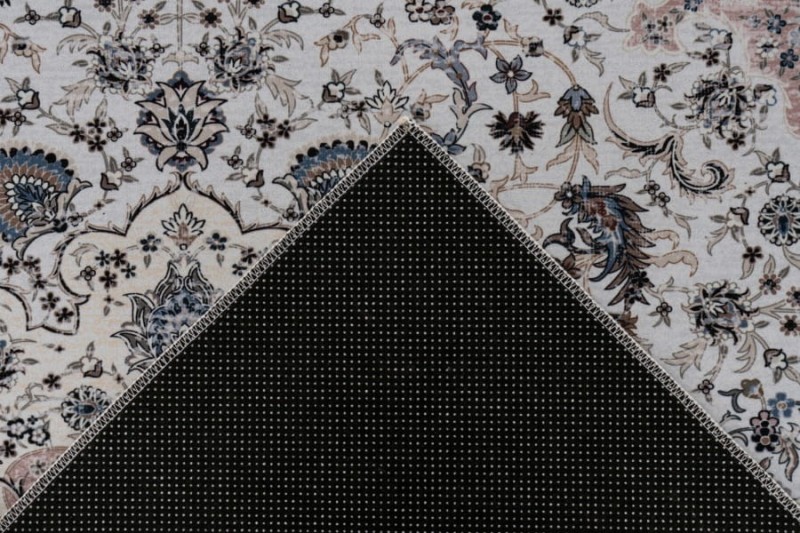 Antypoślizgowy spód kremowego dywanu tradycyjnego Lalee Home Dunya DUN 104