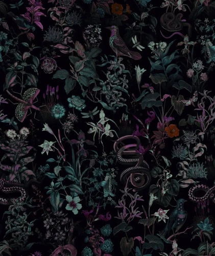 Tapeta wzór roślinny Botanic Violet.webp