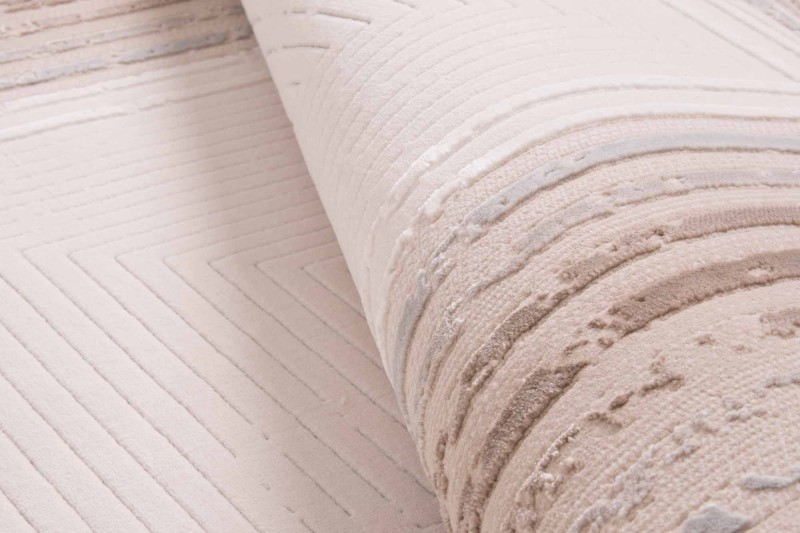Zbliżenie runa dywanu nowoczesnego Dywilan Lila 2 D830D l.beige/d.beige