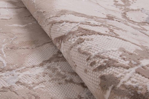 Zbliżenie runa beżowego dywanu nowoczesnego Dywilan Lila 1 D841B