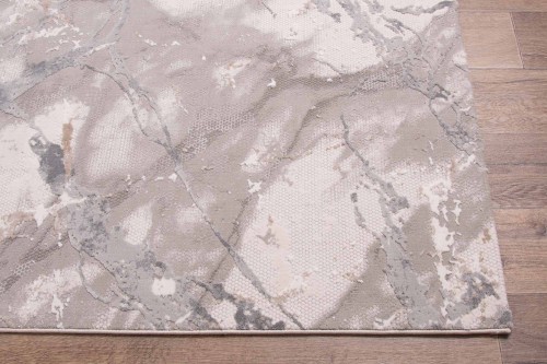 Boki beżowo-szarego dywanu nowoczesnego Dywilan Lila 1 D841B