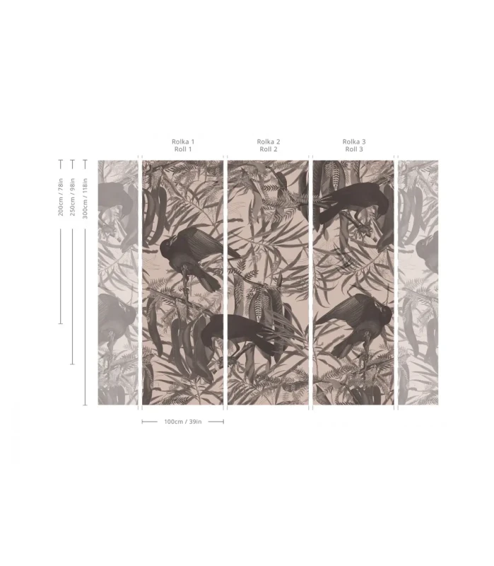 Wymiary tapety Crows Beige Wallcolors.webp