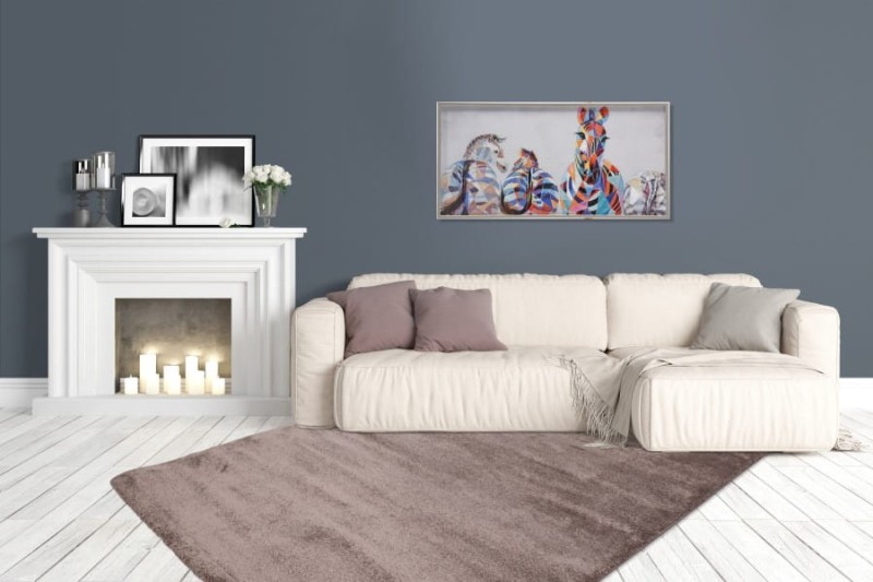 Jasno brązowy dywan nowoczesny Lalee Home Softtouch SOT 700 w salonie