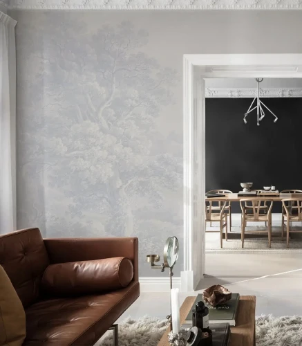 Dekoracyjna tapeta pejzaż w salonie Gentle Landscape Wallcolors.webp