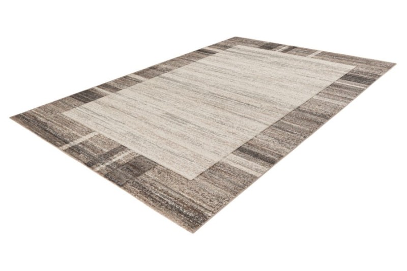 Rzut z boku na szaro-beżowy dywan nowoczesny Lalee Home Trendy Carving TRC 401