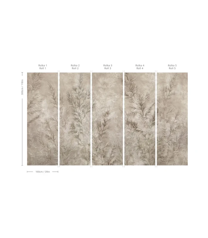 Wymiary tapety muralu Dry Grass Beige.webp