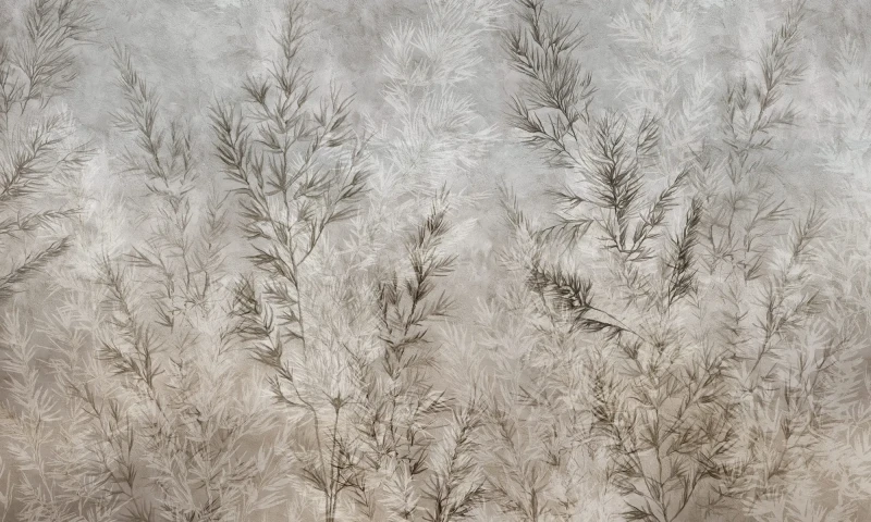 Wizualizacja tapety muralu Dry Grass Grey.webp