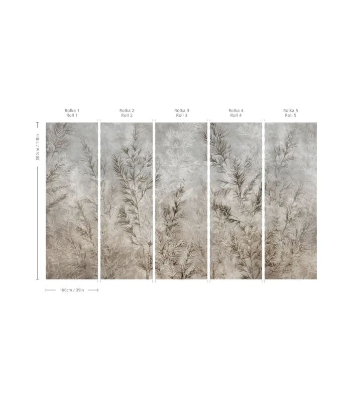 Wymiary tapety muralu Dry Grass Grey.webp