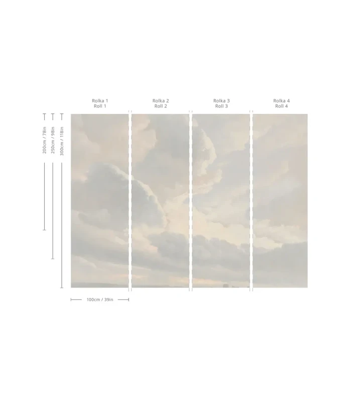 Wymiary tapety muralu Cloudy sky.webp