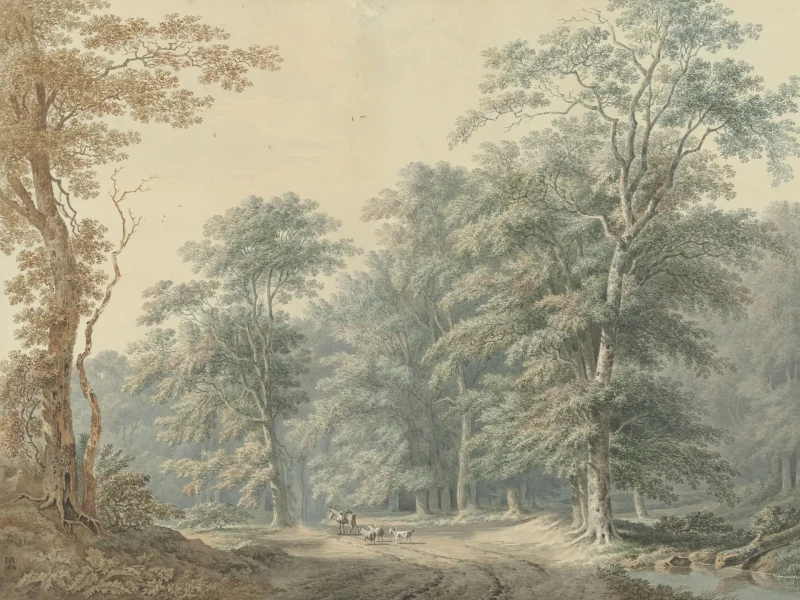 Wizualizacja tapety muralu Watercolor Grove.webp