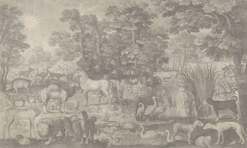 Wizualizacja muralu Fauna Fresco Beige.webp
