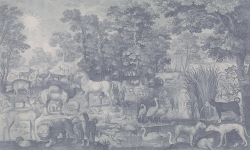 Wizualizacja muralu Fauna Fresco Blue.webp