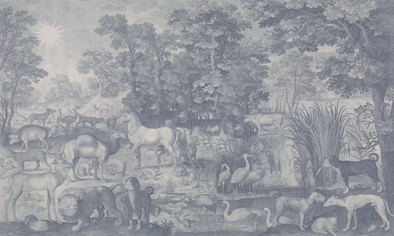 Wizualizacja muralu Fauna Fresco Blue.webp