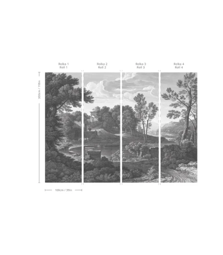 Wymiary tapety muralu Ancient Riverside Grove.webp