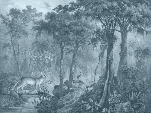 Wizualizacja muralu Jungle Cat Blue.webp