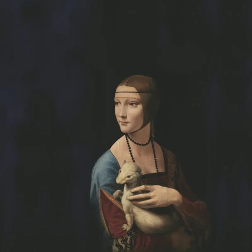 Wizualizacja muralu Dama z gronostajem Lady with an Ermine.webp