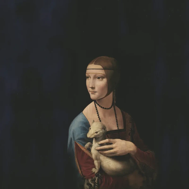 Wizualizacja muralu Dama z gronostajem Lady with an Ermine.webp