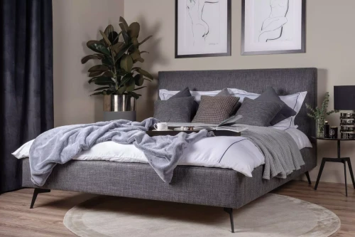 Dywan okrągły Carpet Decor Handmade Tere silver w nowoczesnej sypialni