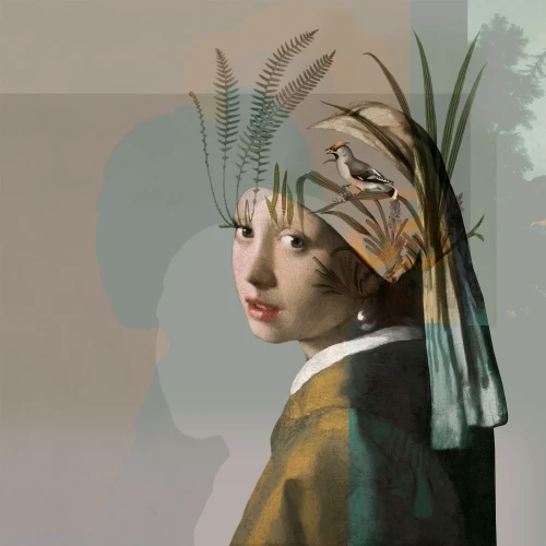 Wizualizacja muralu Nature girl with the pearl.webp