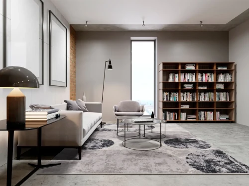 Dywan wełniany Agnella Isfahan  Fris jasny szary w salonie w stylu loft