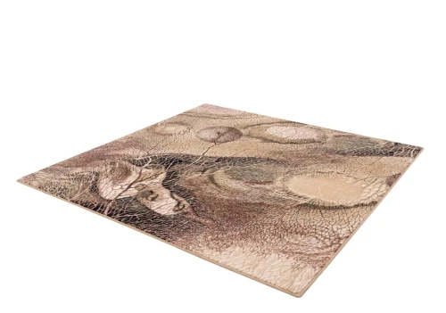 Dywan wełniany kwadratowy Agnella Isfahan Bellona ciemno beżowy - zdjęcie pod kątem