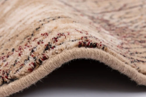 Dywan wełniany kwadratowy Agnella Isfahan Bellona ciemno beżowy - obszycie wełniane dywanu