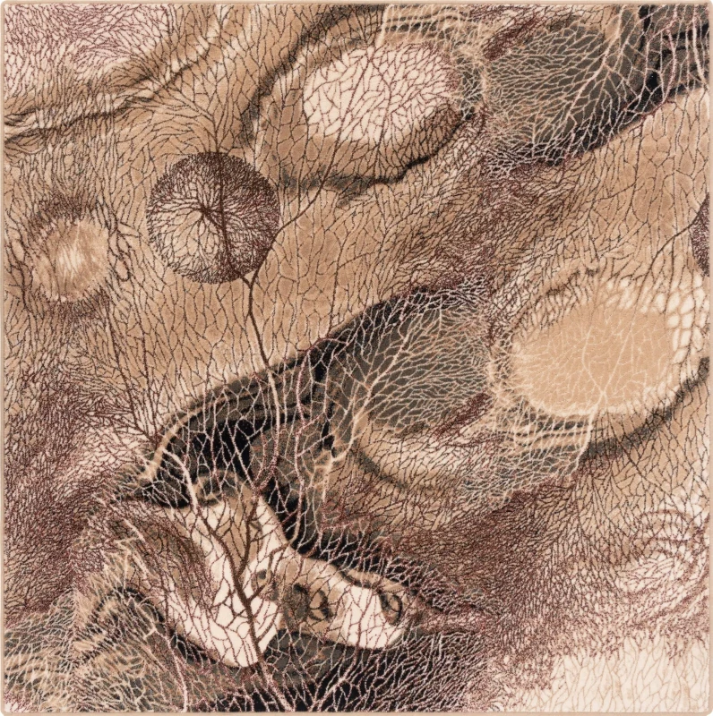 Dywan wełniany kwadratowy Agnella Isfahan Bellona ciemno beżowy rozmiar 2x2 m