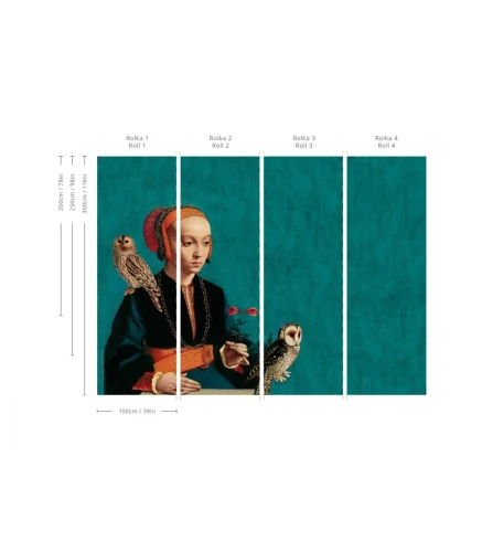 Wymiary tapety muralu Owl Lady.webp