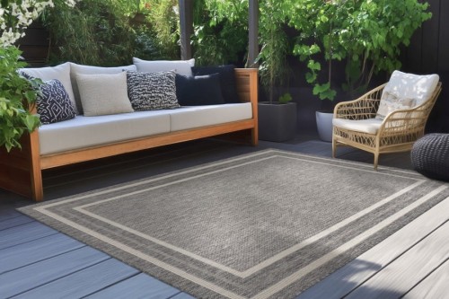 Dywan zewnętrzny Lalee In-and Outdoor Casa CAS 603 silver na tarasie