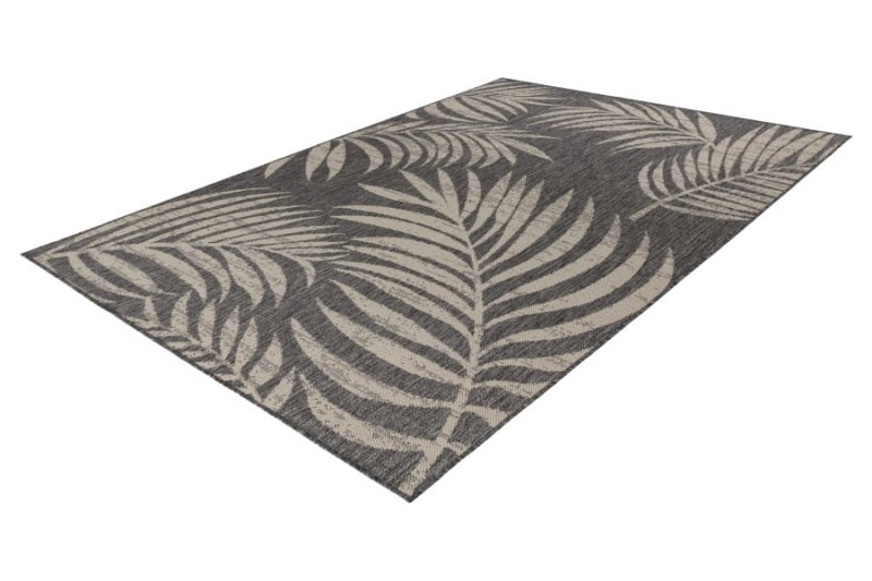Rzut z boku na dywan zewnętrzny w liście Lalee In-and Outdoor Casa CAS 607 silver