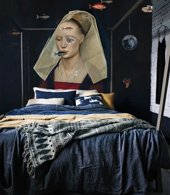 Tapeta elegancka do sypialni Nordic Lady.webp