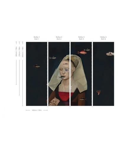 Wymiary tapety muralu Nordic Lady.webp