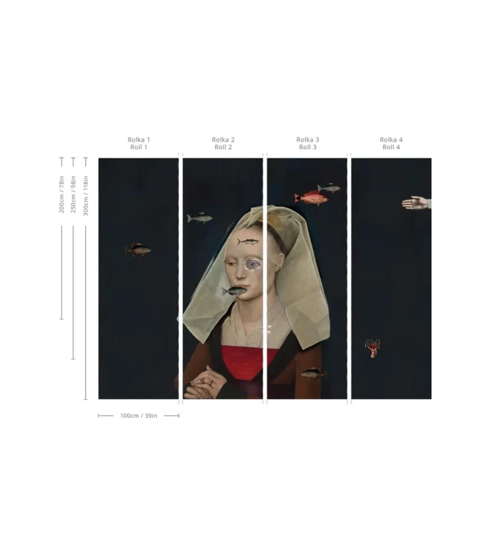 Wymiary tapety muralu Nordic Lady.webp