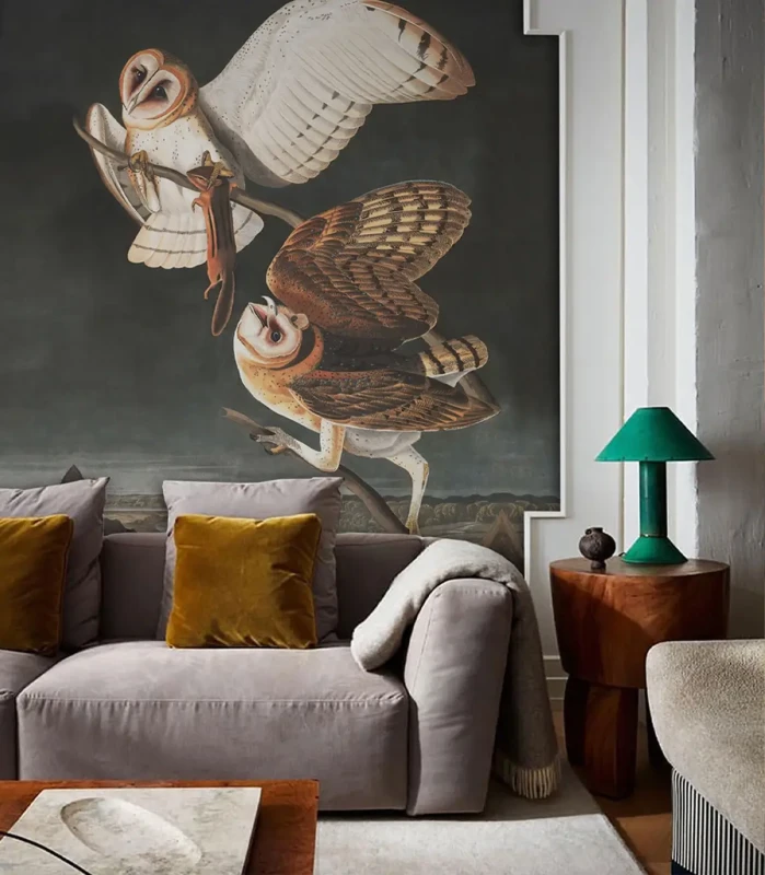 Mural przyrodniczy do salonu Owls.webp