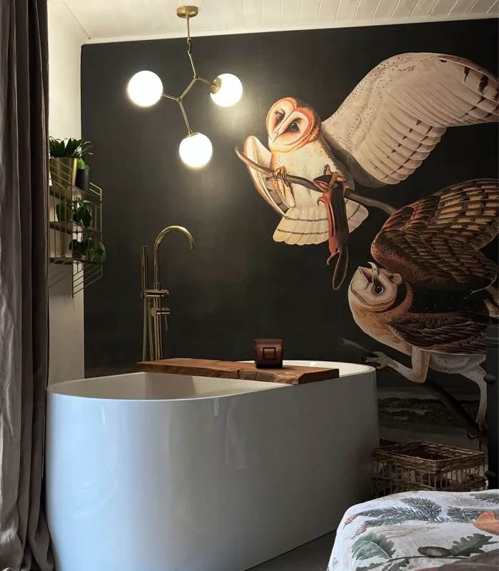 Tapeta do łazienki mural Owls.webp