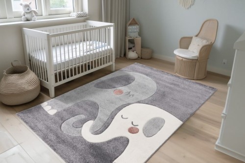 Szary dywan dziecięcy w słonie Lalee Kids Happy HAP 301