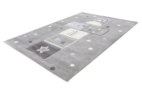 Rzut z boku na szary dywan dziecięcy 3d klasy Lalee Kids Happy HAP 302
