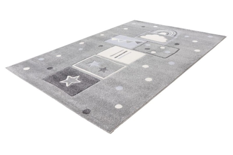 Rzut z boku na szary dywan dziecięcy 3d klasy Lalee Kids Happy HAP 302