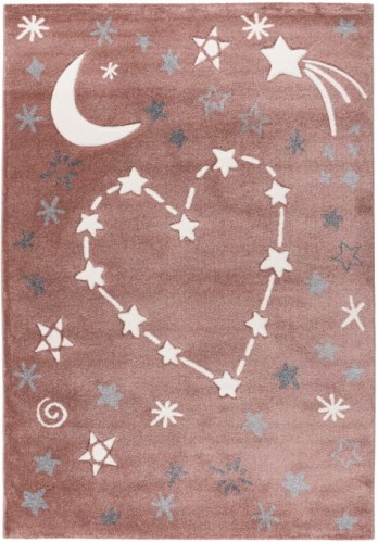 Dywan dziecięcy 3d gwiazdki Lalee Kids Happy HAP 305 różowy