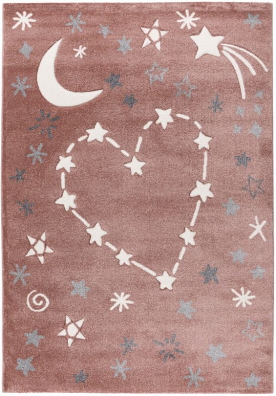 Dywan dziecięcy 3d gwiazdki Lalee Kids Happy HAP 305 różowy